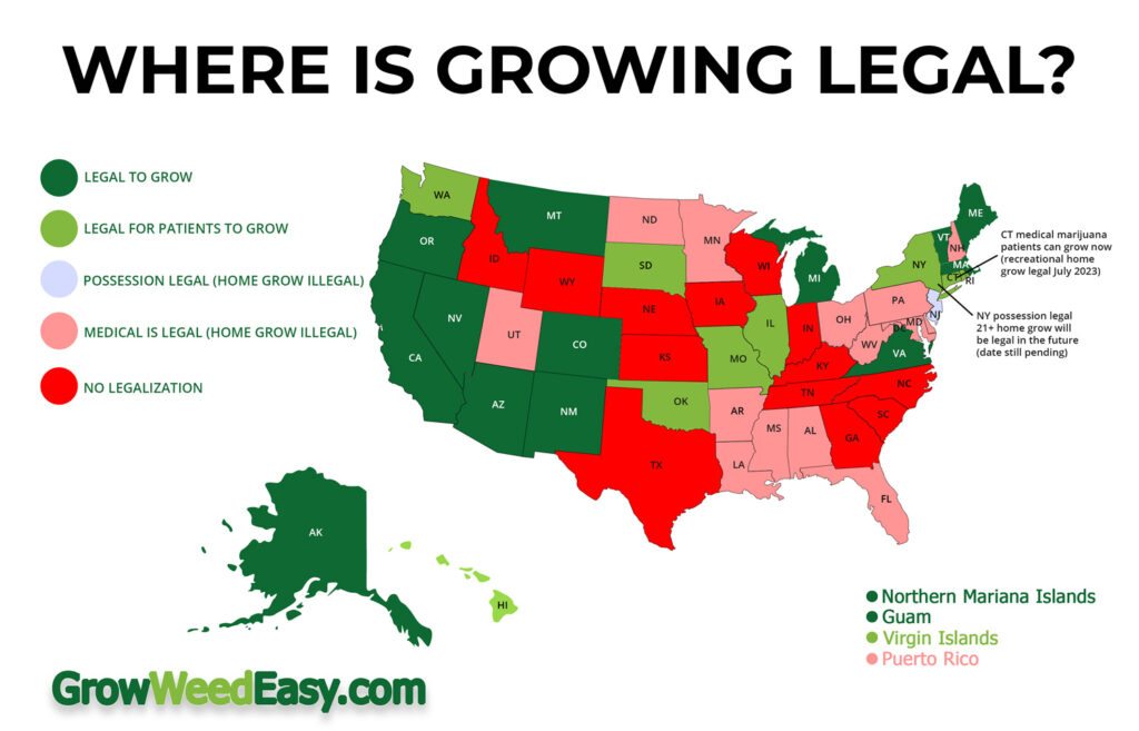 Where is it legal to grow weed in the USA